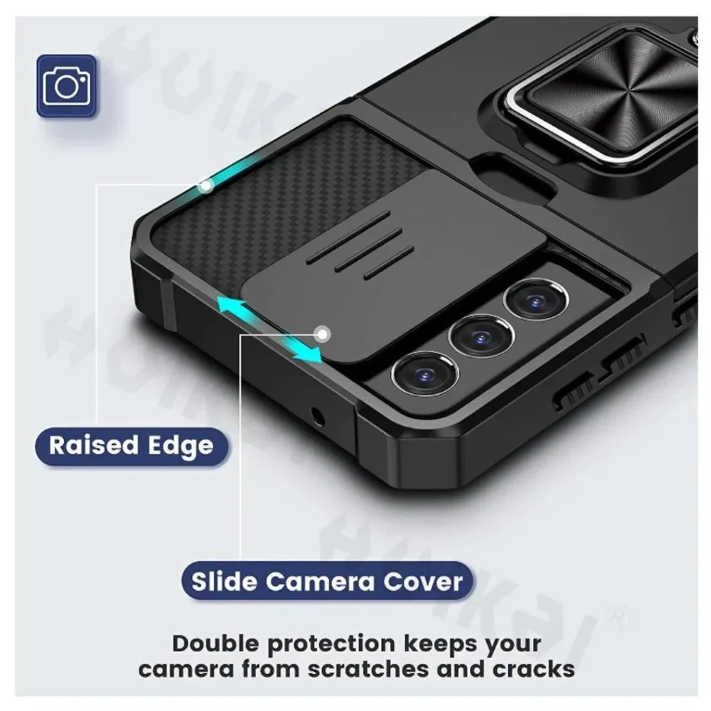 Galaxy S21 Ultra Dark Blue Case with Kickstand and Protective wallet slot